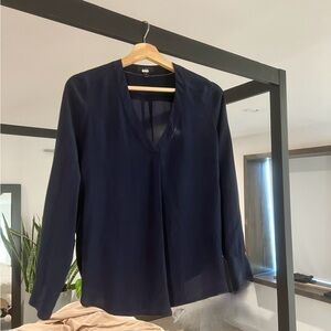 J.Crew high low blouse. Blue. Size 2.